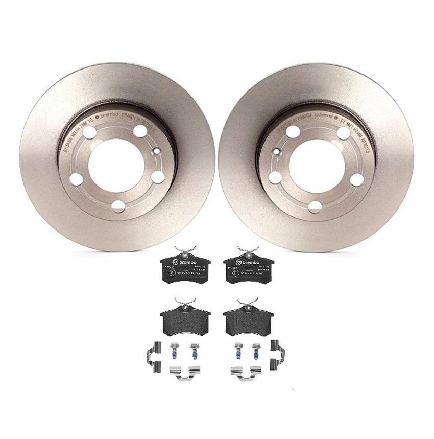 Audi VW Brakes Kit - Pads and Rotors Rear (232mm) (Low-Met) 8E0698451L - Brembo 1540098KIT